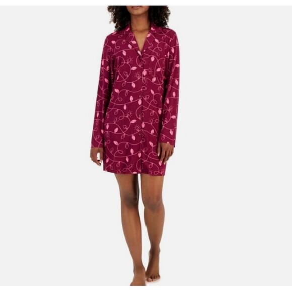 Jenni Other - Jenni Intimates Sleepshirt Womens Medium Christmas Lights Holiday Festive Lounge